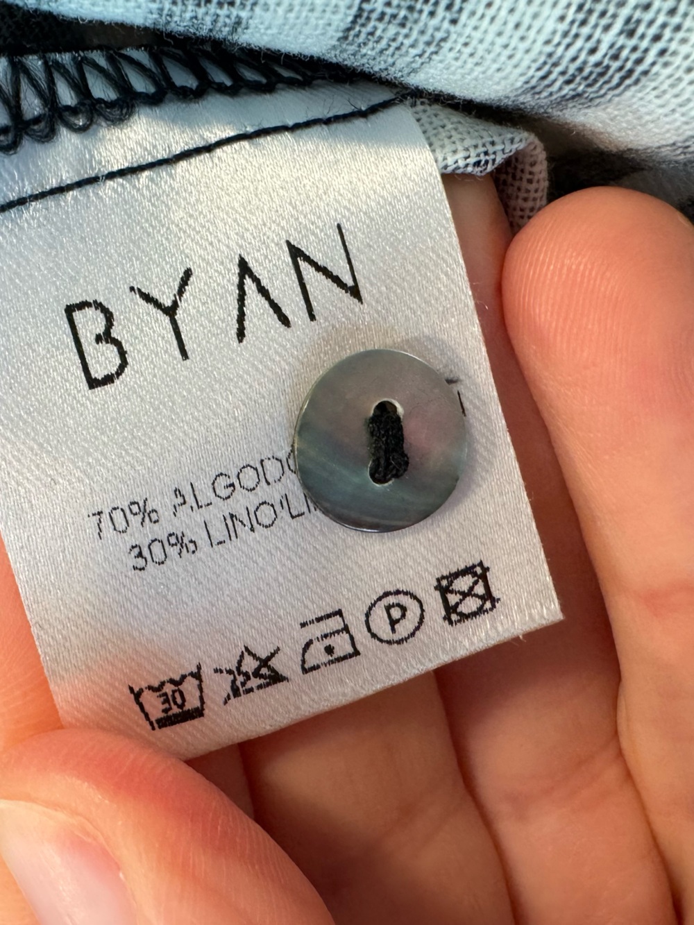Byan Cotton Linen Embroidered Striped Cinder Blouse Nwt — image 8 of 8